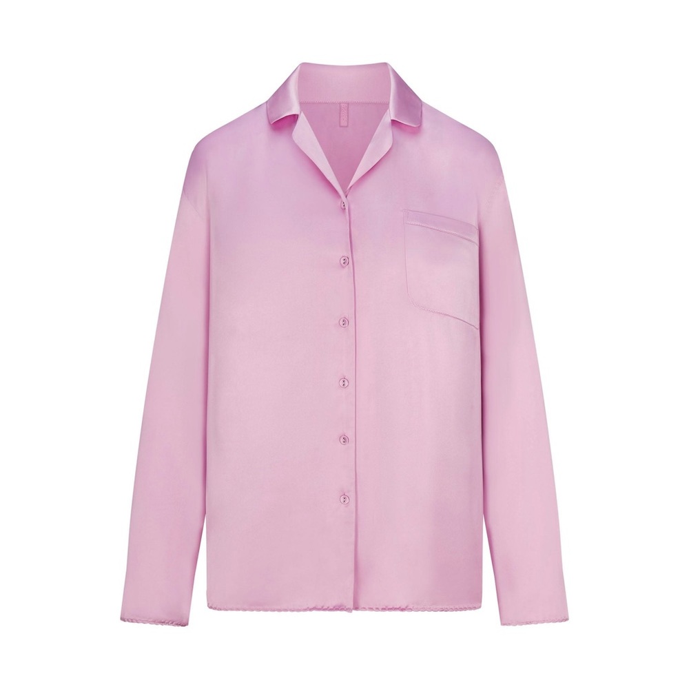 SKIMS *TOP ONLY* Woven Shine Long Sleeve Sleep Top- Size XS